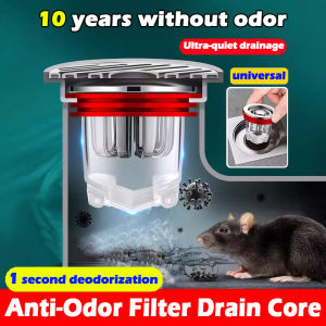 Japan ABS magnetic floor drain universal bathroom toilet floor drain sink insect-proof anti-odor inner core toilet sewer simple installation large drainage filter dirt hair sealing cap trap drainage cover sewer filter