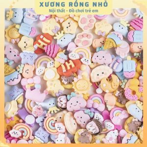 Set 4 Sticker 3d nổi DIY - Charm 3d slime dễ thương trang trí dán ốp điện thoại bình nước tủ lạnh đồ dùng học tập