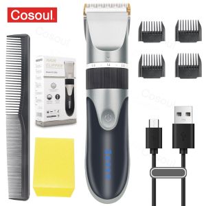 Tóc Clipper điện cắt tóc tóc tông đơ cho nam giới người lớn trẻ em không dây có thể sạc lại máy cắt tóc chuyên nghiệp