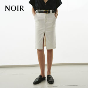 MO&Co. | Bleached Cotton Split Middle Skirt