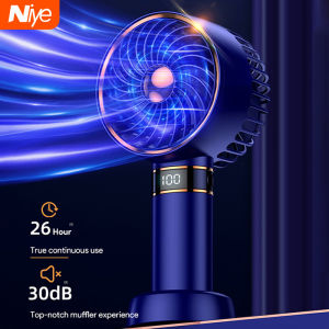 Niye New Summer Handheld Small Fan Mini Portable Electric Fan USB Powerful Fan Intelligent Digital Display Home Outdoor Wireless Fan