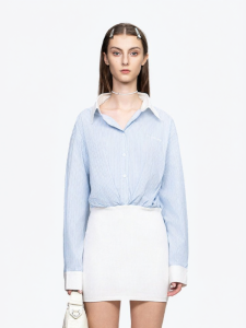 ANN ANDELMAN | Patchwork Fake Two-piece Blouse
