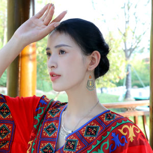 Hoa Tai Bohemian Dài Thủ Công Phong Cách Dân Tộc Cho Phụ Nữ Trang Sức Lông Vũ Mùa Hè Trang Trí Tai Hình Trái Tim Hình Giọt Nước Hình Chuông