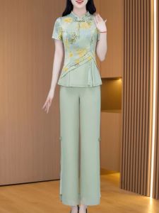 MAIMEI | Elegant Fashionable Chinese Style Two-Piece Set Luxury Summer 2025 Brand Name Lady High End Womens Wear Ensemble Polyester Fiber