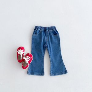Girls' Spring & Autumn Denim Jeans, Baby Wear Outerwear, Micro Flared Trousers, and Long Pants for Children & Toddlers