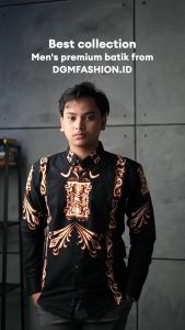 DgmFashion Batik Pria Premium Lengan Panjang Hitam 1234