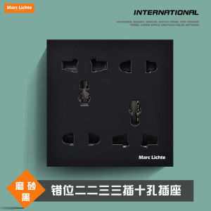 Đầu Nối Đa Năng 86 Hình Vuông 10 Lỗ 10A Màn Hình Âm Tường 4 Lỗ 6 Lỗ Kiểu HongKong Đế Đỡ Điện Phụ Kiện Điện