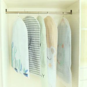 Túi PEVA trùm quần áo chống bụi bẩn chống thấm có khoá kéo túi nhựa dẻo bền treo bảo vệ áo khoác đồ vest áo dài đầm váy dạ hội dài có hoa văn