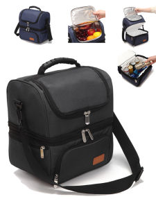 Thickened Waterproof Insulation Lunch Bag Picnic Delivery Meal Box Handheld Outdoor Storage Bag American Style Retro Design