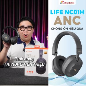 Tai nghe chụp tai Bluetooth Havit LIFE NC01H H668BT - Hàng chính hãng - Thiết kế chụp tai thoải mái kiểu dáng over-ear thời trang âm thanh sống động thời lượng pin dài sử dụng liên tục lên đến 20 giờ