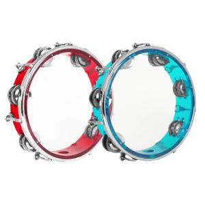 IRIN | Đàn Tambourine Cầm Tay 8 Inch Với Chuông Kim Loại Có Thể Điều Chỉnh Âm Sắc Màu Xanh Dương/đỏ Nhạc Cụ Bộ Gõ Dành Cho Việc Khai Sáng Tài Năng Âm Nhạc