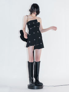 Ourhour Rotating Slim Fit Irregular Skirt Tube Top