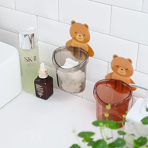 Rak Sikat Gigi Kamar Mandi Aestetic / Tempat Sikat Gigi Tempel Beruang / Rak Gosok Gigi CF C452