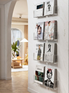 QIOEROUL | Wall-Mounted Hole-Free Book Display Rack