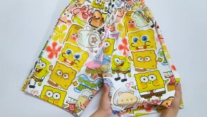 Quần đùi hoạt hình bọt biển family quần đùi cartoon quần đi biển có dây rút