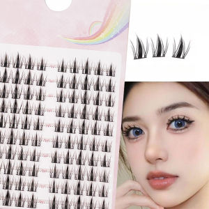 ขนตาปลอมแบบกระจุก 10 แถว รูปลักษณ์เป็นธรรมชาติและอ่อนนุ่ม C-curl 0.05มม. เหมาะสําหรับผู้เริ่มต้น นํากลับมาใช้ใหม่ได้