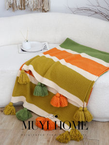 MUYI HOME | Colorful Knit Blanket