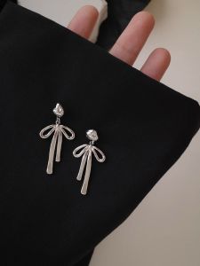 YICAN | Luxury Light Grey Bow Earrings Silver 925