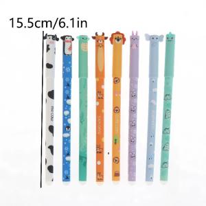 8Pcs Cartoon Animal Erasable Gel Pens 0.5mm Colorful Ink School Office Stationery