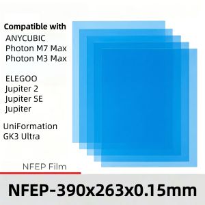 5Pcs PFA Film 13 Inch 390x263x0.15mm NFEP Film For ANYCUBIC Photon M7 Max M3 Max ELEGOO Jupiter 2 Jupiter SE 3D Printer Parts