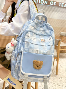 Adorable Blue Bookbag for Girls Elementary School Students Grades Three to Six Cute Dual-Shoulder Backpack High Aesthetic Value