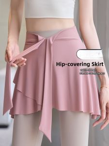 miiow | Fitness Sharkskin Shorts Cover Up Skirt Sporty Bottoms Yoga Pants Mid Waist Short Skirts Fashionable Sportswear Accessories