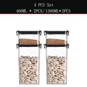 Food Storage Container Plastic Kitchen Refrigerator Noodle Box Multigrain Storage Tank Transparent Sealed Cans 3 pcs-11 pcs sets