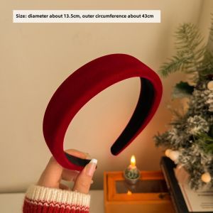 Christmas New Year Red Hair Band High Skull Top Wide Edge Sponge Face Wash Fancy Headband Fall and Winter Birth Year Hair Accessories