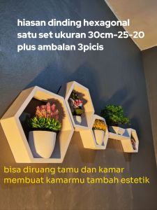 satu set hiasan dinding hexagonal Melayang untuk mempercantik ruangan kamar tambah estetik