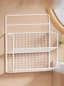 Holeless Wall Mounted Multifunctional Bathroom Storage Rack