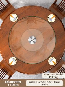 SHUITIANYIFANG | Thickened Tempered Glass Dining Table Lazy Susan