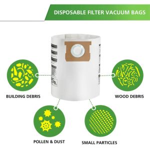 5PCs/Set 5 To 8 Gallons Dust Bag Dust Collection Bag Replacement Shopvac Vacuum Cleaner