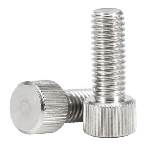 POWER&STRONG | Stainless Steel Round Screw Hand-Tightening Single-Head Knurled Screw Flat Head Small Head Screw