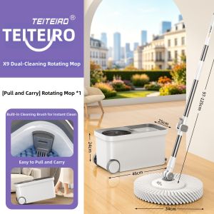 TEITEIRO | Hand-free Cleaning Spin Mop Set