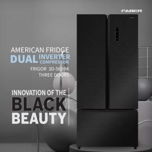 Faber 560L 3 Door Inverter Refrigerator FRIGOR 3D-563BK | Dual Inverter | Fridge | Peti Sejuk | Peti Ais