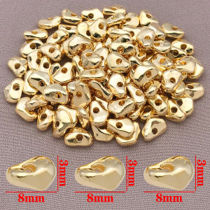 5/10 Hạt Bi Spacer Mạ Vàng Đồng 18K Dày Bạc Không Đều Nhiều Màu Dùng Làm Trang Sức Tự Làm