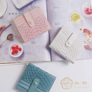 Zhique West Lake Spring and Dawn Water Dyeing Craft Genuine Leather 14 Card Mini Small Exquisite Integrated Card Holder Wallet Womens Short