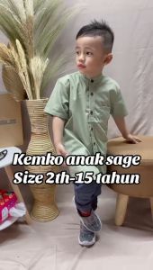 Baju koko/koko terbaru kemko anak sage lengan pendek