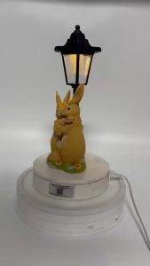Solar-Powered Rabbit Couple Statue Creative Garden Decorative Lamp Garden Lawn Ornamental Statue Light