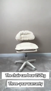 Rarus Ins‑Style Home Chair Makeup Vanity Chair Swivel Desk Chair Small‑Space Desk Chair Casual Padded Back Chair