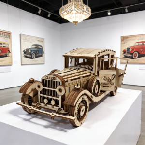 1 Wooden DIY Vintage Car Creative 3D Puzzle Perfect as a Holiday Gift or Home Decor