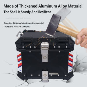 45L/55L Aluminum Alloy Waterproof Motorcycle Top Case Tail Box with Backrest Hardware Kit