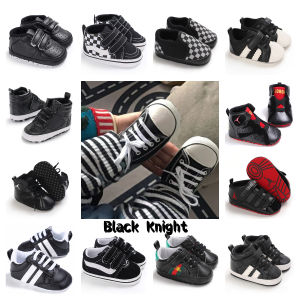 Black Baby Shoes Korean Casual Sneakers for Boys Girls 0-1 Year Old Newborn Toddlers Black Samurai Anti-skid  Sports Shoes Comfortable Soft and Breathable 0-18 Months