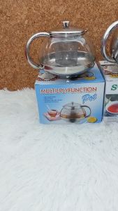 กาแก้วใส กาชงชาสแตนเลสมีไส้กรอง พร้อมที่กรองใบชา  มีหลายขนาดให้เลือก พร้อม่ส่งTh