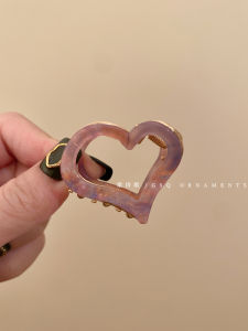 Colorful Acetate Heart High Ponytail Clip Womens New 2024 Fashion Sensation Half Updo Shark Clamp Original Design Alloy