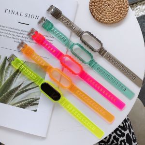 VUAERANG TPU Wristband for Xiaomi Mi Band 7 6 5 4 3 Silicone Wristband Glacier Clear Replacement Bracelet for Xiaomi Band 5 6 7 Miband 3 4 Accessories