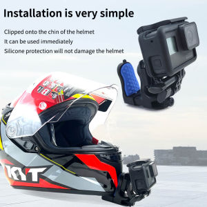 Upgraded clip on style Motorcycle Helmet Chin Stand Mount Holder for GoPro Hero 13 12 11 10 9 8 7 insta360 X4 X2 dji action Camera Accessory