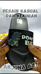 ARJUNA 687 - Sandal Selop Karakter GODZILLA VS KINGKONG Bahan Karet Ringan & Fleksibel