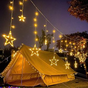 LED Solar Outdoor Light Garland Waterproof Solar Stars Moon Fairy Lamp Christmas Decor Garden Balcony Xmas Tree New Years Decor