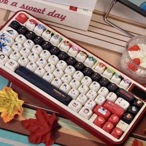 Popular anime Pokemon keycaps PBT materialoriginal cherry heightcross axis mechanical keyboard Alternate Key,complete 130 key